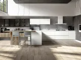 Cucina Moderna con penisola Lab Bianco Shiky di Atra Cucine