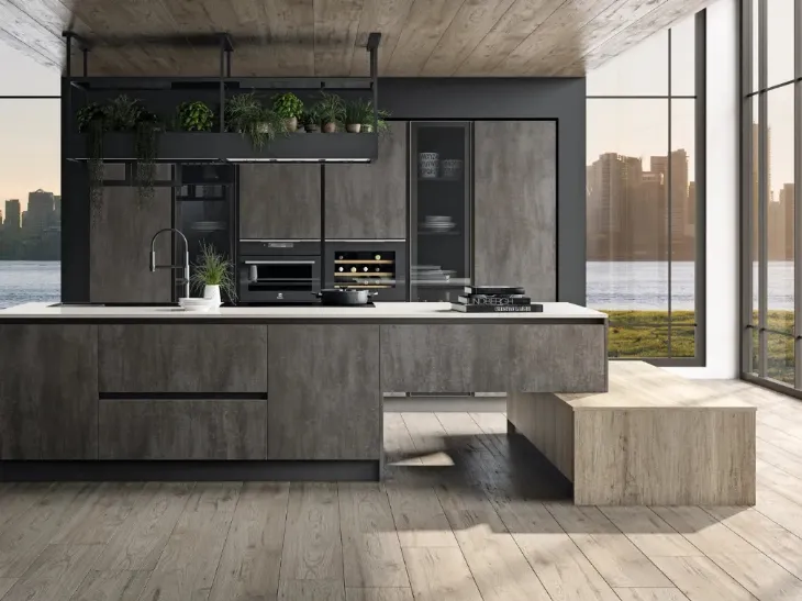 Cucina moderna Lab Textone Wraky di Atra Cucine