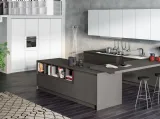 Cucina Moderna con penisola Avantgarde in laminato fenix Grigio Londra e Bianco di Atra Cucine