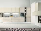Cucina Moderna lineare in laccato avorio opaco e Larix  classic Cloe 10 di Mobilegno