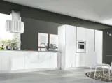 Cucina lineare in laminato bianco venato Ego 01 di Mobilegno