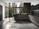 Cucina Moderna ad angolo Lab in laminato Patagonia e Fenix Nero di Atra Cucine