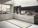 Cucina Moderna ad angolo con penisola Lab in laminato Textone Gray di Atra Cucine