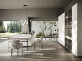 Cucina Moderna con isola Ménta in bilaminato opaco Grigio Emme di Miton