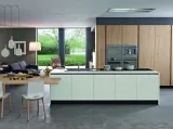Cucina Moderna lineare in laccato bianco opaco e rovere naturale Aura 03 di Mobilegno