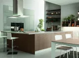 Cucina Moderna angolare in rovere con penisola Aura 04 di Mobilegno