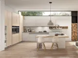 Cucina Moderna angolare con penisola in ecomalta e rovere Cloe 05 new di Mobilegno