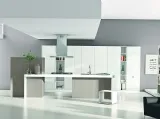Cucina Moderna lineare in laminato visone e bianco venato Ego 02 di Mobilegno