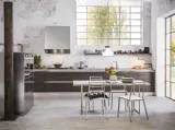 Cucina Moderna lineare in laminato sherwood termocotto e acciaio inox Mia 07 di Mobilegno