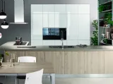 Cucina Moderna angolare in melaminico rovere sbiancato Vera 03 di Mobilegno