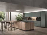 Cucina Moderna System 22 Verde e Rovere di Atra Cucine