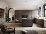 Cucina Moderna con isola Tes in laccato opaco Carruba di Miton