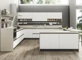 Cucina su misura ad angolo con penisola System 22 Dream Bianco di Atra Cucine