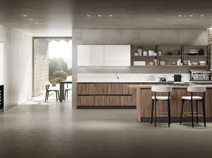 Cucina moderna Vogue 1 in legno di Atra Cucine